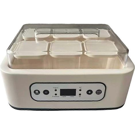 Yaourtière entièrement automatique 6 tasses, minuterie professionnelle à température réglable, sorbetière/pudding multifonctionnelle (1/5)