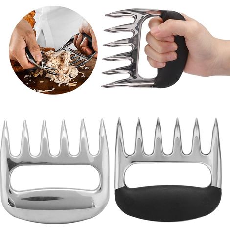 Metal Meat Tongs, Shape Stainless Steel Meat Divider Turkey Cutter Divider Grilling Tools for Shredding Pork Shredding (1/5)