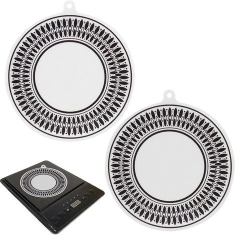 Lot de 2 (24 cm) tapis de protection pour table de cuisson à induction, tapis de protection multifonction en silicone pour plaque de cuisson