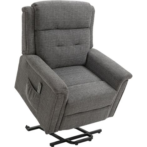 Sillón elevador eléctrico reclinable gris 170 kg 92x87x108 cm (1/5)