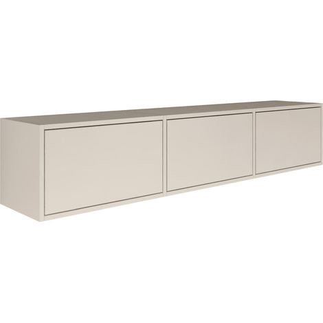 Selsey FRAMME – mueble TV suspendido con tres puertas – gris cachemira – 150 cm