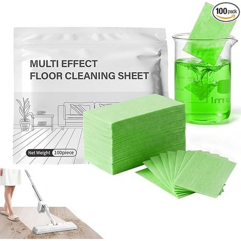 100 Pièces Nettoyant Sol, Multi-Effect Floor Clean Tablets, Multiple Effect the floors Clean, Convenient Daily Maintenance, Pour Parquets, Carrelages, Stratifiés et Plus Encore, Vert (1/5)