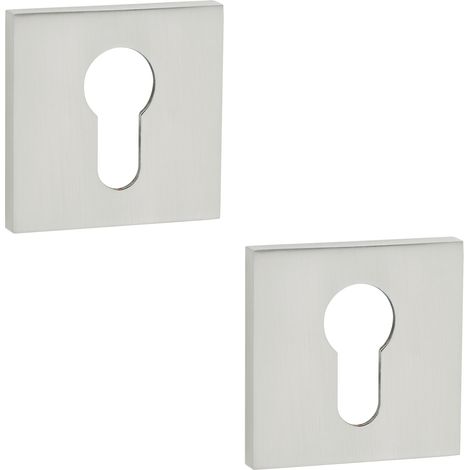 Rosette Quadrate Inserto Placche per Maniglie Porte Interne Satinate FIORE