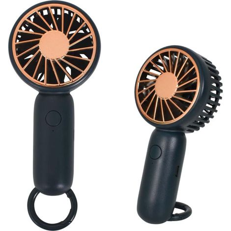 Mini ventilatore portatile, ricaricabile tramite USB, con 3 velocità e chiusura in velcro, silenzioso, ideale per bambini, viaggi, ufficio e casa - Crezuo