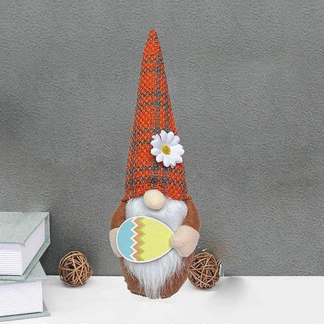 Gnomes de printemps en peluche, tournesols, décorations de Pâques, cadeau, figurines elfiques et nains faites à la main pour la maison, style champêtre, plateau à étages, fêtes, festivals, style scand (1/3)