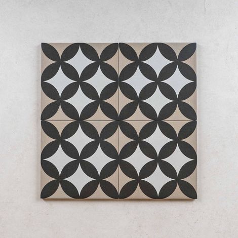 Carrelage Imitation Carreaux de Ciment DECO Original D Taupe 20x20cm (1/2)