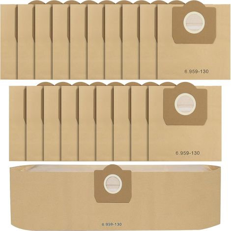 20 Stück WD3 Staubsaugerbeutel für Kärcher 6.959-130.0, Papier filterbeutel für WD3, 1629-800.0, MV3, A2201/2204/2504/2554/2251/2604 Kärcher WD3 Beutel Staubsauger Papierbeutel (1/5)