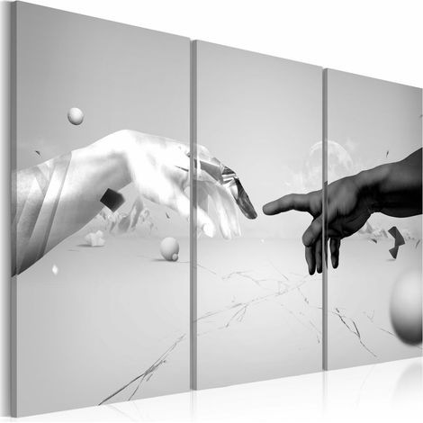 Tableau toucher en noir et blanc - 90 x 60 cm (1/4)