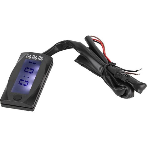 Mini thermomètre 3 en 1 pour moto : mesure de la température de l’eau, affichage numérique de l’heure et voltmètre. (1/5)