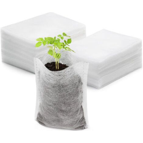 Sachets de semis en tissu non tissé, biodégradables, pour jeunes plants d'arbres, de fleurs et de jardin, petit format, lot de 500. (1/4)