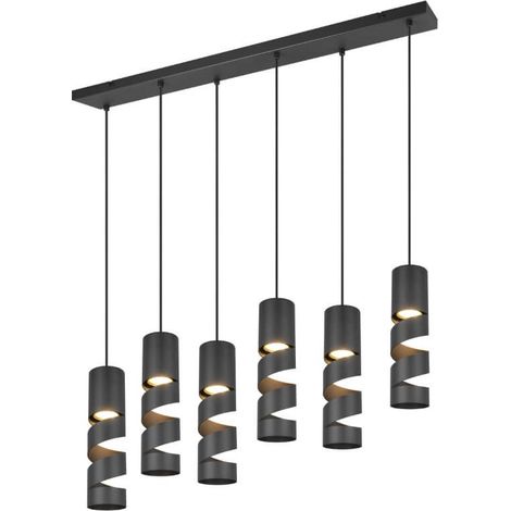 Suspension spirale moderne noire Stream Trio 6xGU10 (1/3)