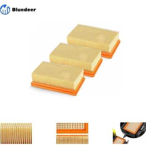 3er-Pack Ersatz-Flachfaltenfilter für Karcher MV4 MV5 MV6 WD4 WD5 WD6, WD4P WD5P WD6P Nass-Trockensauger – ersetzt 2.863-005.0