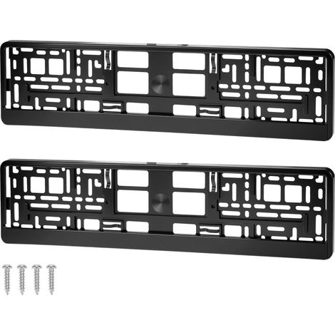 2 Pièces Support de Plaque d'immatriculation noir, résistant aux UV (1/5)