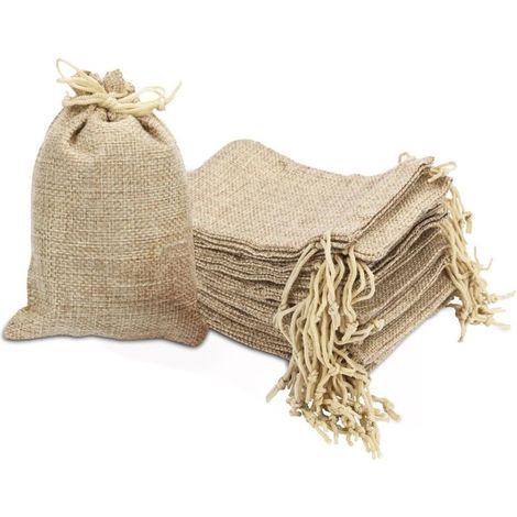 Pochon Tissu 7x9cm Sac en Toile de Jute 30 Pièces Pochon Dragees avec Cordon Sac Toile de Jute Réutilisable Idéal pour Rangement Bijoux Sachet Mariage DIY Décoration Fête Communion Cosmétiques (1/5)