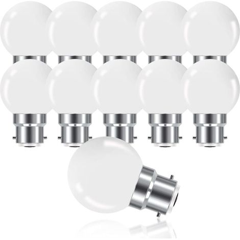 Lot de 10 Ampoules LED B22 3W Mini Globe G45 Blanc Chaud 3000K 280LM Non Dimmable Classe Énergétique G