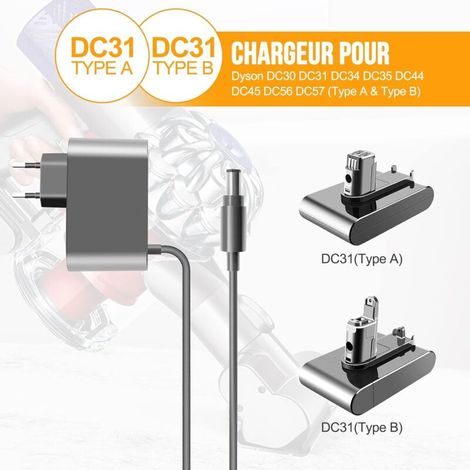 Chargeur, Adaptateur secteur de remplacement pour aspirateur 16,75 V/24,35 V DC30 DC31 DC34 DC35 DC44 DC45 DC56 DC57 pour modèles 917530-11/17530-02 17530-03 (1/4)