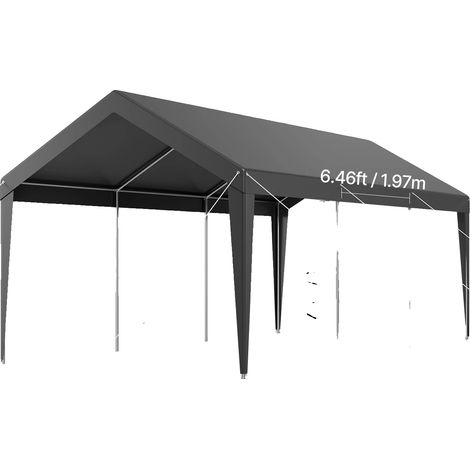 Auvent de voiture, construction durable, design résistant à l'eau, Gris 10x20FT (1/2)