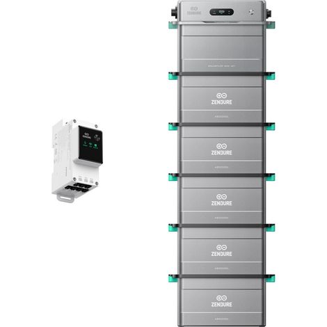 Zendure SolarFlow 1600 AC+ - Stockage AC Plug & Play, compatible avec panneaux solaires, HEMS ZENKI™ 1600W, 1,92 kWh extensible à 11,52 kWh, IP65., avec Compteur intelligent 3CT, 5xAB2000L