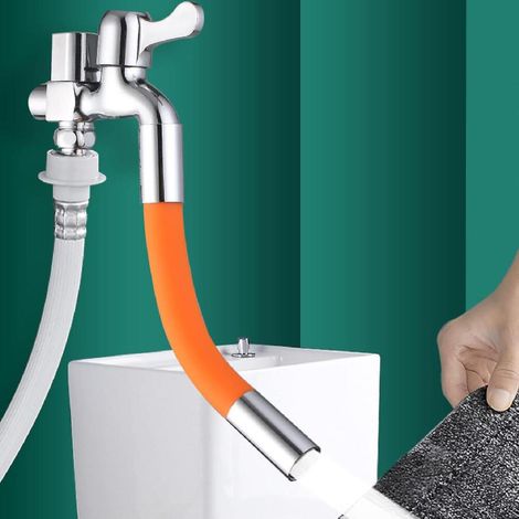 Tuyau flexible de rallonge pour robinet de cuisine, flexible de douchette, rallonge de mitigeur rotative anti-éclaboussures à 360 degrés (20 cm) (1/4)