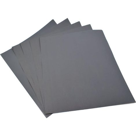 Lot de 5 feuilles de papier abrasif 230 x 280 mm – Papier abrasif imperméable en carbure de silicium humide et sec (1/5)