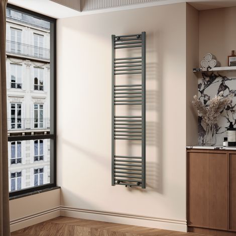SONNI Radiadores Toalleros de Agua Radiadores Toalleros con Conexión Central Radiador Secador de Toallas de Agua Caliente Adecuado para Cuartos de Baño Antracita 160 x 40 cm