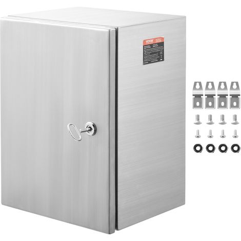 Coffret Électrique en Acier Inoxydable, Armoire Électrique 40x30x15 cm Boîtier Mural Étanche IP66 avec Plaque de Montage, Charnière de Verrou pour Équipements Électroniques Électriques Extérieur (1/5)