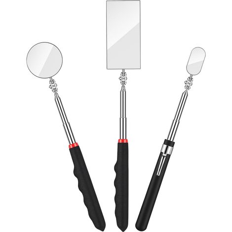 Lot De 3 Miroirs D'inspection Télescopiques, Miroirs D'inspection pour Voiture Télescopique Tool Réglables Rotation 360 Degrés pour Vérifier L'observation du Véhicule, Mécaniciens, Dentiste (1/5)