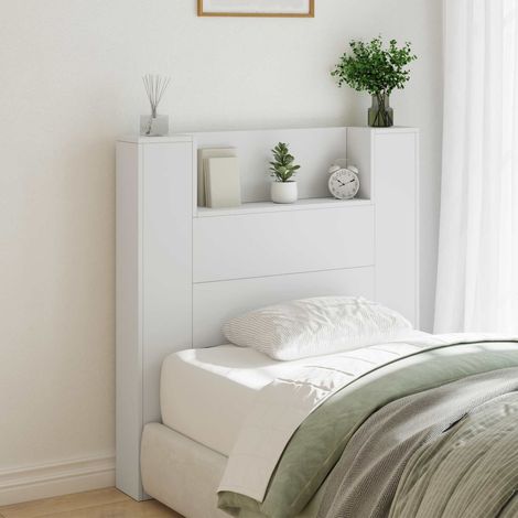 vidaXL Tête de lit Blanc Bois d'ingénierie