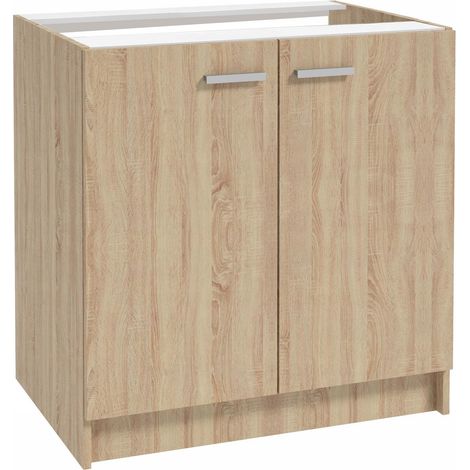 Wandhängender Küchenschrank – Eichenschrank Sonoma – Teppich 80 x 82 x 49 cm – Aufbewahrungseinheit – Freistehend – Niedrig