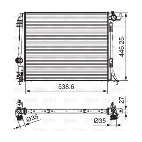 Radiateur, refroidissement du moteur VALEO 701662 RENAULT 214108607R