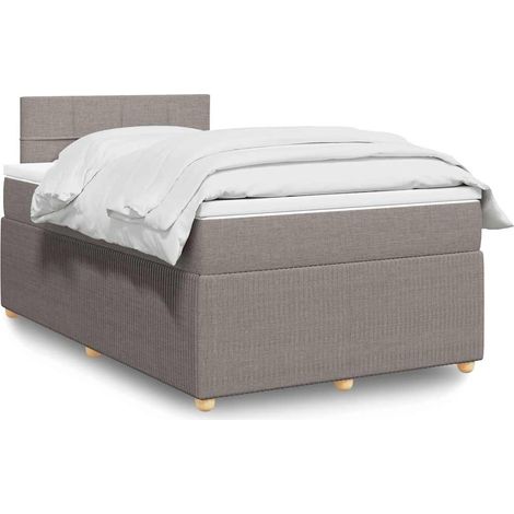 Boxspringbett mit Matratze Taupe 120x200 cm Stoff