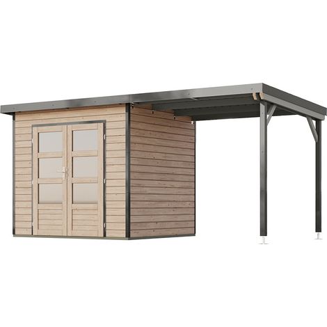GH Pluto 2 A natur 244x204x230 m.Anbau 233cm graualuminium
