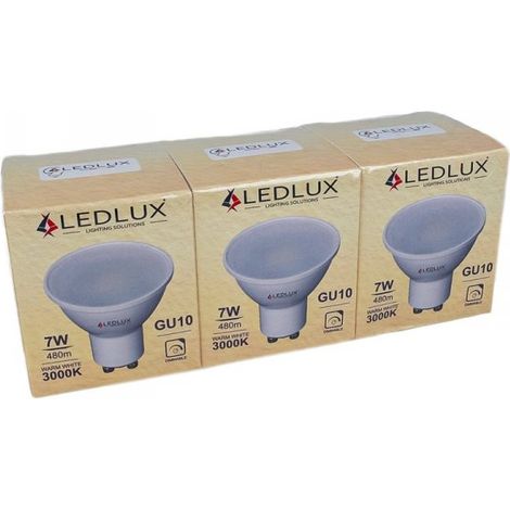 Set 3 Lampadine LED GU10 Dimmerabili TRIAC 7W 570lm 220V, 3000K/4000K/6500K (Bianco Caldo 3000K) (1/5)