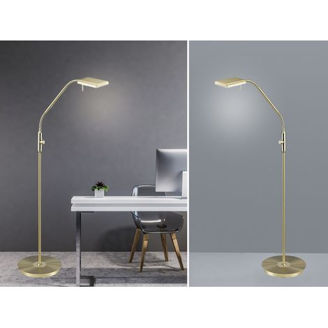 LED Stehleuchte BERGAMO Messing flexibel Sensordimmer - Höhe 135cm (1/5)