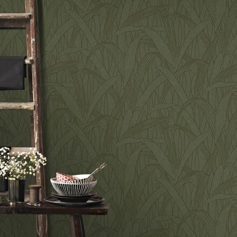 Papier peint intissé Silla 1005 x 52cm Vert (1/5)