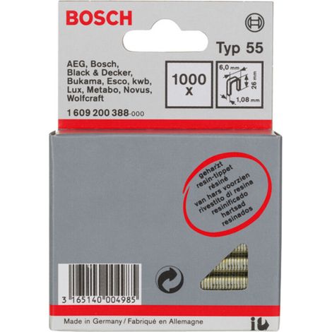 Bosch Schmalrückenklammer Typ 55 geharzt 6 x 1,08 x 26 mm 1000 Stk