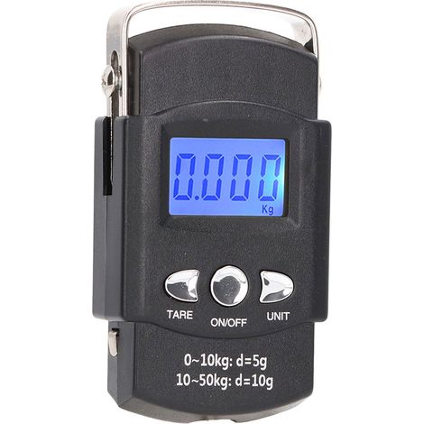 Balance électronique à hameçons avec écran LCD numérique, 50 kg, à suspendre, avec mètre ruban dissimulé de 1 mètre. (1/5)