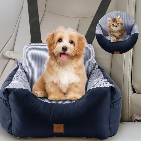 Siège Auto pour Chien et Chat Panier de Transport de Sécurité Voyage Confortable Lit Déhoussable et Lavable pour Animaux Bleu Marine (1/5)