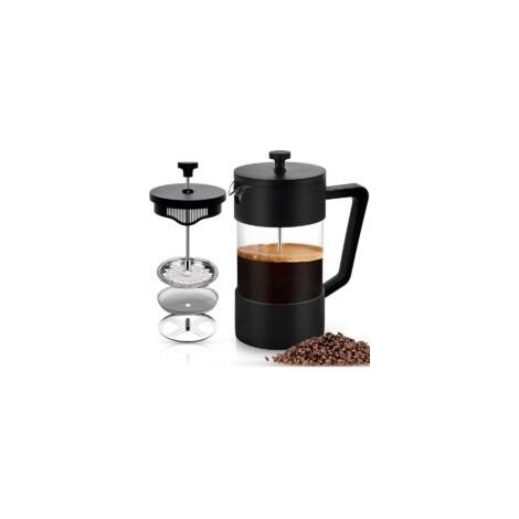 Cafetière à Piston, French Press 1000 ml,Carafe Française pour Café Filtre,Cafetière(Noir) (1/5)