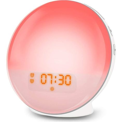 Luz despertadora - Ayuda para dormir - Despertador brillante - Despertador - Despertador digital - Sonidos de la naturaleza