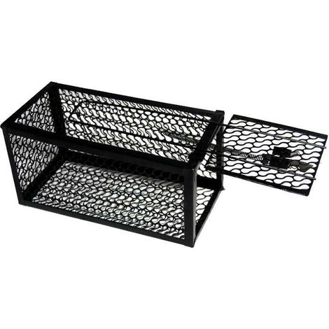 Piège à souris en acier inoxydable, Cage de capture pour rats et rongeurs, verrouillage automatique pour le bureau et la maison, 24x11,5x11,5 cm