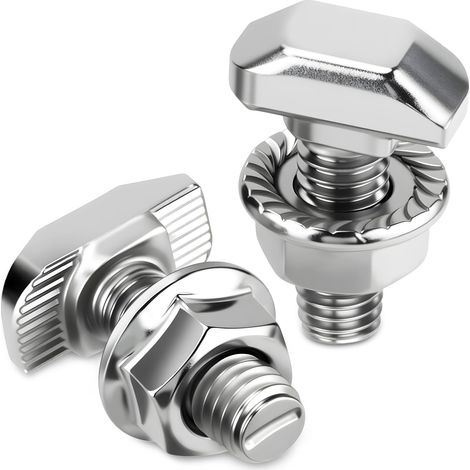 Vis à Tête Marteau M6x12 mm, 12 Pièces Vis à Glissière T-Nut Acier Inoxydable A2-70 Boulons à Tête en T avec Écrous à Collerette Hexagonale pour Montage Photovoltaïque PV Serre (1/5)