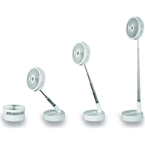 Macom 911 Space Cordless Fan Ventilatore da tavolo 8W con base oscillante bianco
