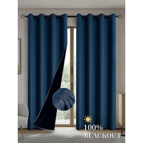 Tende oscuranti con fodera termoisolante per soggiorno, camera da letto, cucina, interni, decorazione della stanza, colore nero