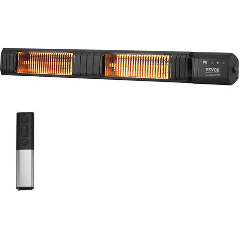 Chauffage extérieur terrasse, 3000 W, radiateur infrarouge électrique avec télécommande, 9 vitesses, minuterie, protection IP65, support mural, pour porche, patio, salle à manger, studio, jardin (1/5)