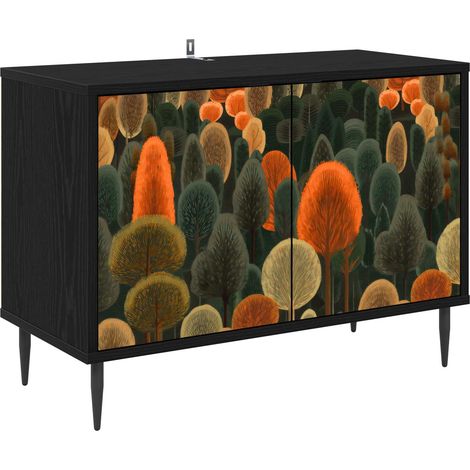 Mueble de TV ZAANDAM 69 x 33 x 50,5 cm Roble Negro vidaXL (1/5)