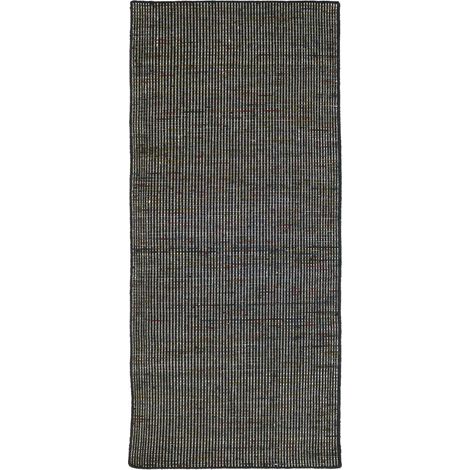 Kilim moderne Tapis Arvin - Tapis en laine - 200x80cm, Rectangular - 100% Laine vierge - Tissé main - Noir (1/4)