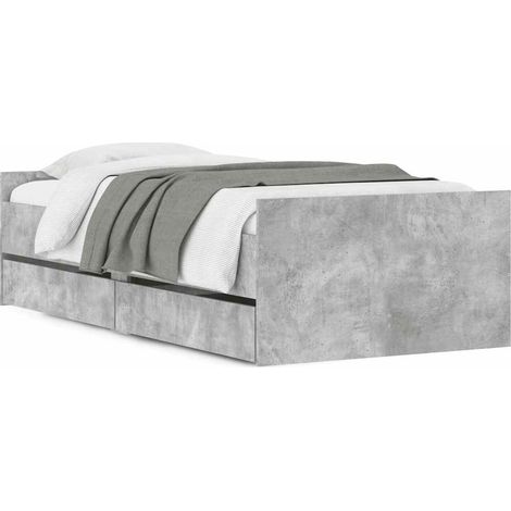 Maison Exclusive - Bettgestell mit Schubladen Betongrau 100x200 c (1/5)