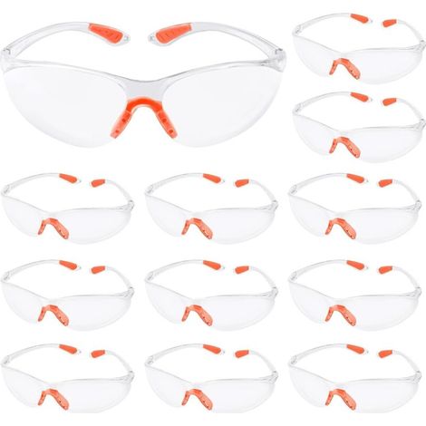 Lunettes de Sécurité, Lunette de Protection Travail, Lunettes de Protection Anti-Glisse avec Verres Transparents & Pont-de-Nez Caoutchouc, Lunette Transparente PC (1/5)