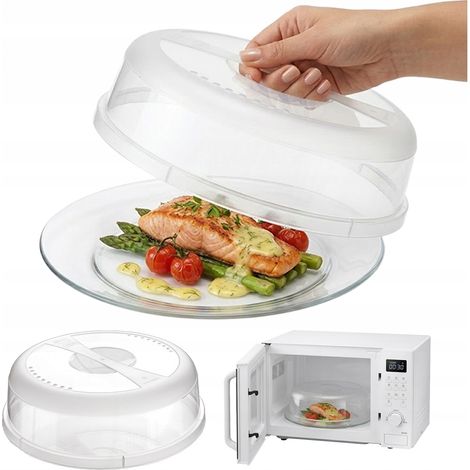 Couvercle universel pour micro-ondes, étanche, compatible avec les plaques de cuisson du micro-ondes. (1/5)